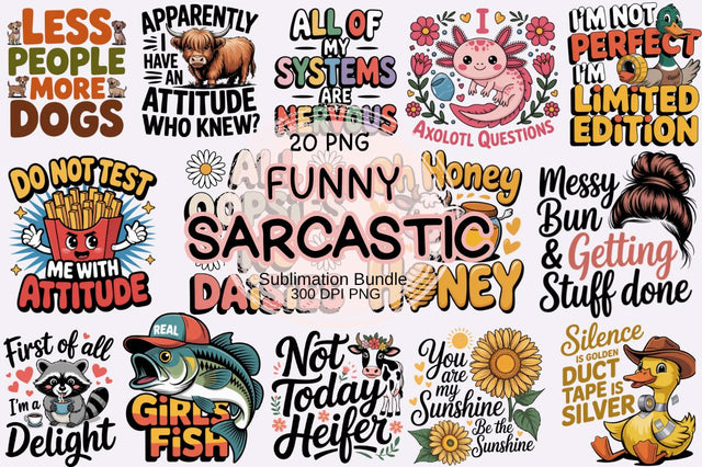Funny Sarcastic Quotes Png Bundle,Sarcastic Quotes Png SVG Regulrcrative 