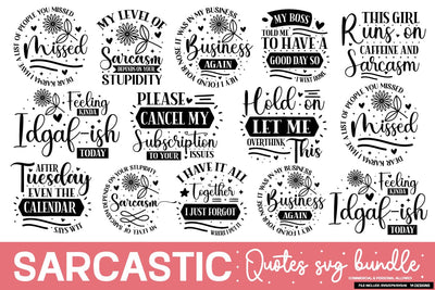 Funny Sarcastic Quotes Svg Bundle, 20 funny designs,SVGs,Quotes and Sayings,Food & Drink,On Sale, Print & Cut SVG designmaster24 