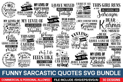 Funny Sarcastic Quotes Svg Bundle,SVGs,Quotes and Sayings,Food & Drink,On Sale, Print & Cut SVG designmaster24 