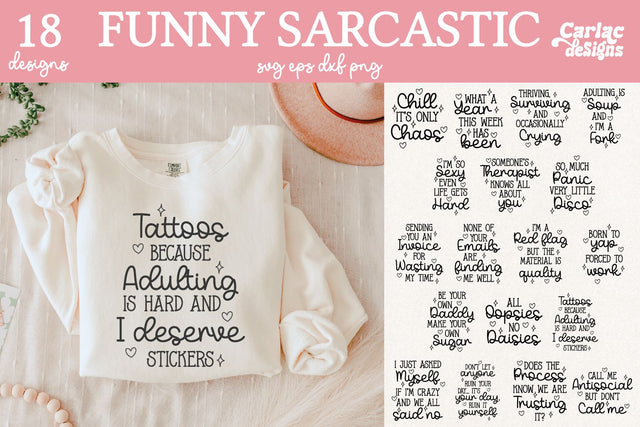 Funny Sarcastic Sublimation and SVG Bundle SVG Carla C Designs 