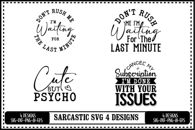 Funny Sarcastic Svg 4 Designs, Sarcasm Svg, Sarcastic Sayings Svg SVG shah alam 