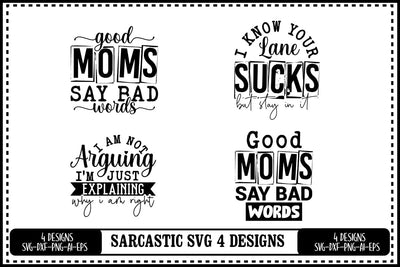 Funny Sarcastic Svg 4 Designs, Sarcasm Svg, Sarcastic Sayings Svg SVG shah alam 