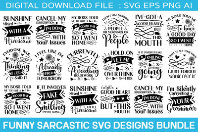 Funny Sarcastic Svg Bundle/ 20 designs SVG designmaster24 