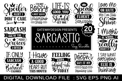 Funny Sarcastic svg bundle / 20 Designs SVG designmaster24 