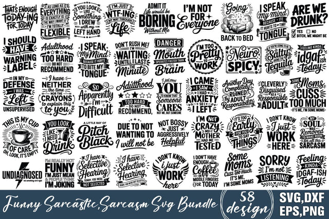 Funny Sarcastic Svg Bundle SVG Angelina750 