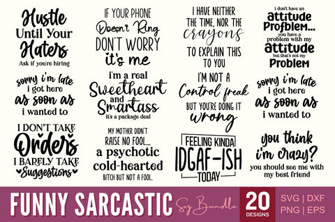Funny sarcastic svg bundle SVG Designangry 