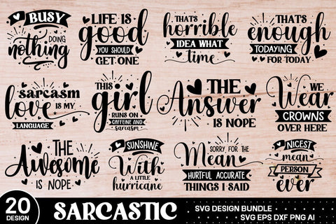 Funny Sarcastic Svg Bundle SVG designmaster24 