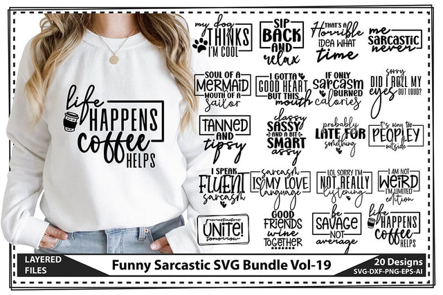 Funny Sarcastic SVG Bundle Vol-19 SVG shah alam 