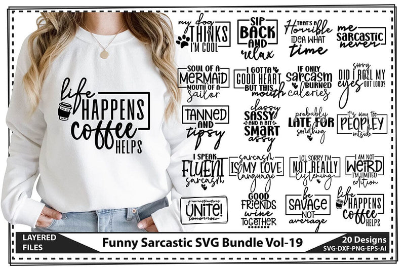 Funny Sarcastic SVG Bundle Vol-19 SVG shah alam 