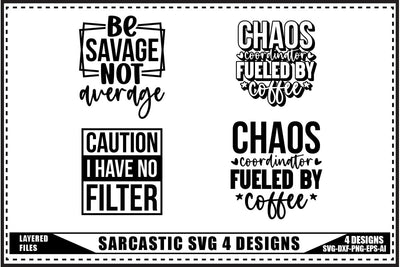Funny Sarcastic SVG, Funny Sarcastic Quotes SVG 4 Designs SVG shah alam 