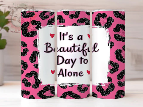 Funny Sarcastic Tumbler, Leave Me Alone Tumbler, Sparkly Leopard Tumbler Wrap, 20oz Sublimation Design, Humorous Drinkware, Digital Download Tumbler, Leopard Print Tumbler Sublimation Lara' s Designs 