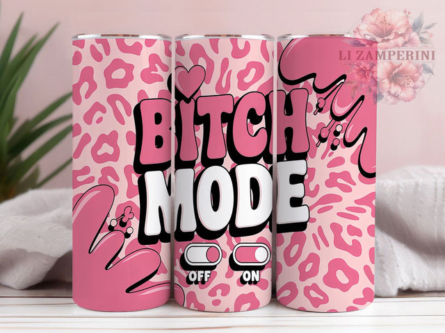 Funny Sassy Bitch Mode 20oz Tumbler Wrap, Sassy Tumbler, 20oz Sublimation Wrap, Sarcastic Drinkware, Bitch Mode Tumbler, Bold Quote Tumbler, Humorous Gift Tumbler Sublimation Li Zamperini 