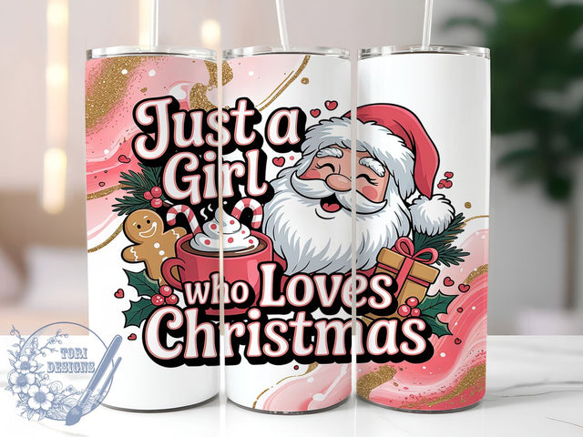 Funny Sassy Christmas Girl Tumbler, Just a Girl Christmas Wrap, Holiday Humor Sublimation, Festive Girl Cup, 20Oz Skinny Tumbler Wrap, Sassy Christmas Mug, Playful Holiday Design Sublimation ToriDesigns 