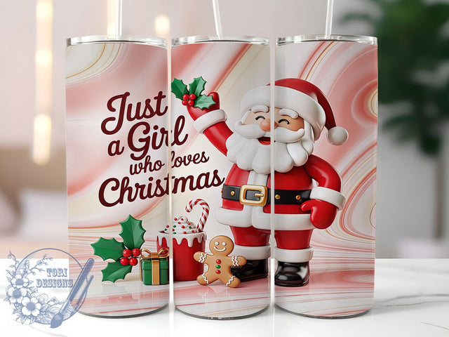 Funny Sassy Christmas Girl Tumbler, Just a Girl Christmas Wrap, Holiday Humor Sublimation, Festive Girl Cup, 20Oz Skinny Tumbler Wrap, Sassy Christmas Mug, Playful Holiday Design Sublimation ToriDesigns 