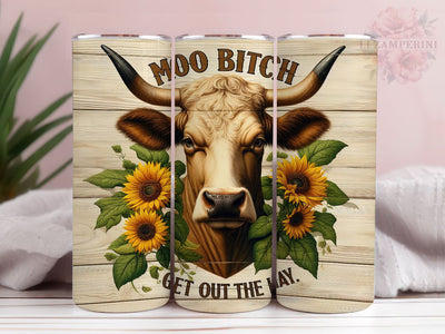 Funny Sassy Cow 20oz Tumbler Wrap PNG, Moo Bitch Get Out The Hay Tumbler Png, Straight & Tapered Tumbler Wrap, Instant Digital Download Sublimation Li Zamperini 