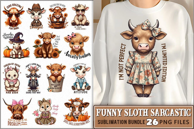 Funny Sassy Vintage Highland Cow Bundle Sublimation Shetara Begum 