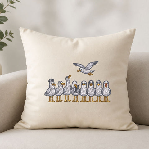 Funny Seagull Group Machine Embroidery Design – Coastal Bird Embroidery File, Beach Seagulls Pattern Embroidery/Applique DESIGNS PatternFeed8 