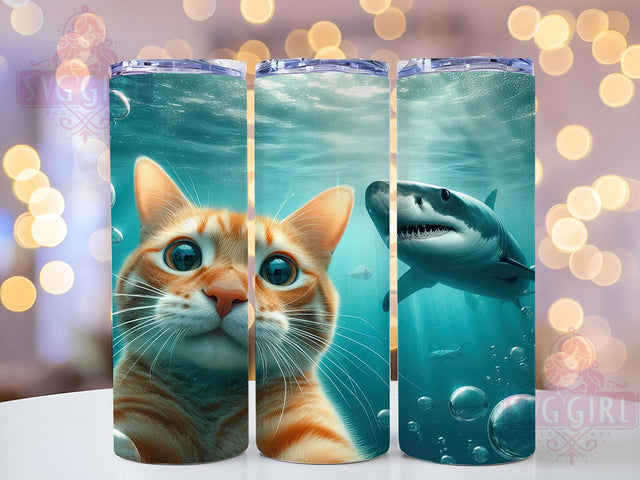 Funny Selfie Meme Cat Tumbler, Funny Cat Wrap, 20Oz Skinny Tumbler, Cat In Danger Design, Whimsical Pet Sublimation, Silly Animal Tumbler, Meme Cat Wrap Sublimation SvggirlplusArt 