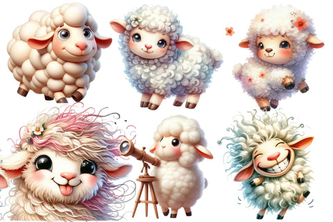 Funny Sheep Clipart Animals Clipart Png Sublimation designartist 