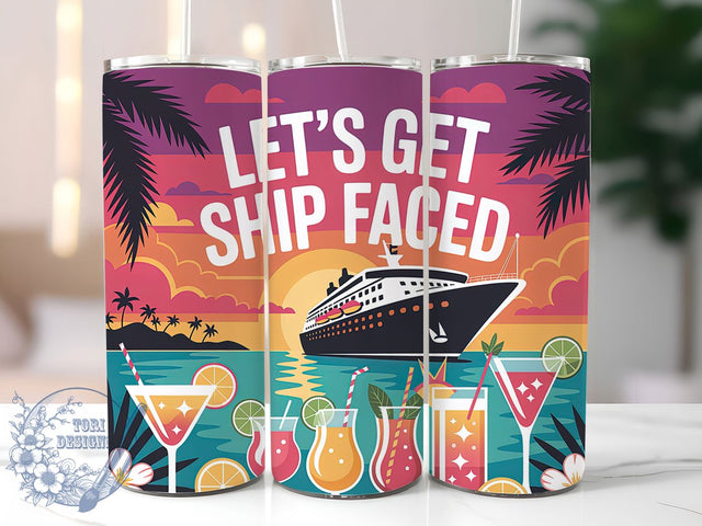 Funny Ship Faced Tumbler, Funny Cruise Tumbler, Nautical 20oz Wrap, Sublimation Design, Party Gift Idea, Humorous Ship Wrap, Stylish Cruise Tumbler Sublimation ToriDesigns 