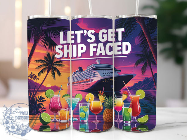 Funny Ship Faced Tumbler, Funny Cruise Tumbler, Nautical 20oz Wrap, Sublimation Design, Party Gift Idea, Humorous Ship Wrap, Stylish Cruise Tumbler Sublimation ToriDesigns 