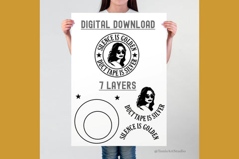 Funny Shirt Designs | Silence is Golden, Duct Tape is Silver SVG | Sarcastic Quotes Bundle SVG TonisArtStudio 