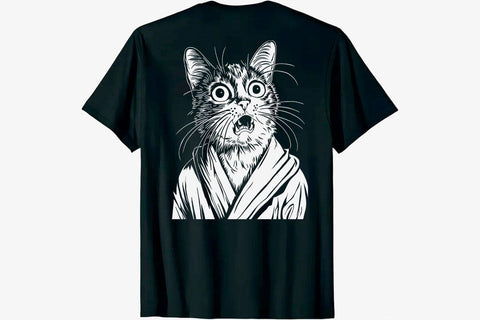 Funny Shocked Cat T-Shirt – Hilarious Robe Cat Meme Tee for Cat Lovers, Pet Fans, and Humor Enthusiasts SVG DesignDestine 