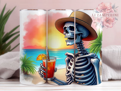 Funny Skeleton 20 oz Skinny Tumbler Sublimation Design, Straight & Tapered Tumbler Png, Snarky Skeleton Tumbler Png, Digital Download PNG Sublimation Li Zamperini 