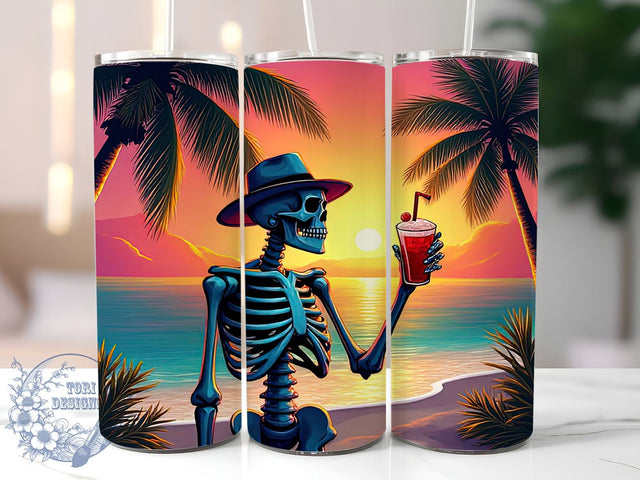 Funny Skeleton 20oz Skinny Tumbler PNG, Snarky Skeleton Tumbler Sublimation Wrap, Straight & Tapered Tumbler Wrap, Instant Digital Download Sublimation ToriDesigns 