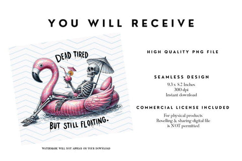 Funny Skeleton 20oz Tumbler Wrap - Dead Tired Sublimation BijouBay 