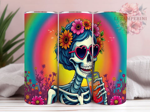 Funny Skeleton 20oz Tumbler Wrap PNG, Funny Halloween Tumbler PNG Sublimation Design, Straight & Tapered Tumbler Wrap, Instant Digital Download Sublimation Li Zamperini 