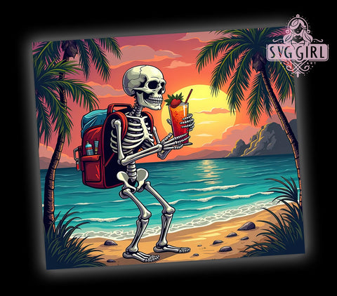 Funny Skeleton 20oz Tumbler Wrap Sublimation Design, Straight Tapered Tumbler Wrap, Snarky Skeleton Tumbler Png, Instant Digital Download Sublimation SvggirlplusArt 