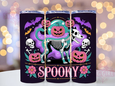 Funny Skeleton Dog Halloween Tumbler, Skeleton Dog Wrap, Spooky Season Design, 20Oz Skinny Tumbler, Halloween Dog Sublimation, Cute Skeleton Drinkware, Humorous Halloween Tumbler Sublimation SvggirlplusArt 