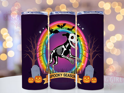 Funny Skeleton Dog Spooky Tumbler, Dog Skeleton Wrap, Spooky Season Mug, 20oz Sublimation, Halloween Dog Cup, Skeleton Dog Tumbler, Cute Spooky Wrap Sublimation SvggirlplusArt 