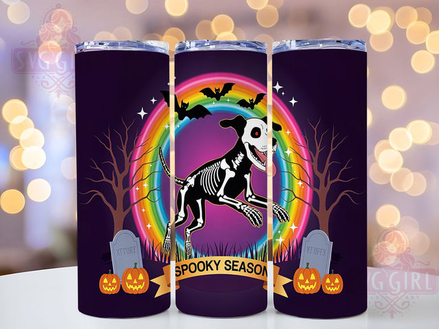 Funny Skeleton Dog Spooky Tumbler, Dog Skeleton Wrap, Spooky Season Mug, 20oz Sublimation, Halloween Dog Cup, Skeleton Dog Tumbler, Cute Spooky Wrap Sublimation SvggirlplusArt 
