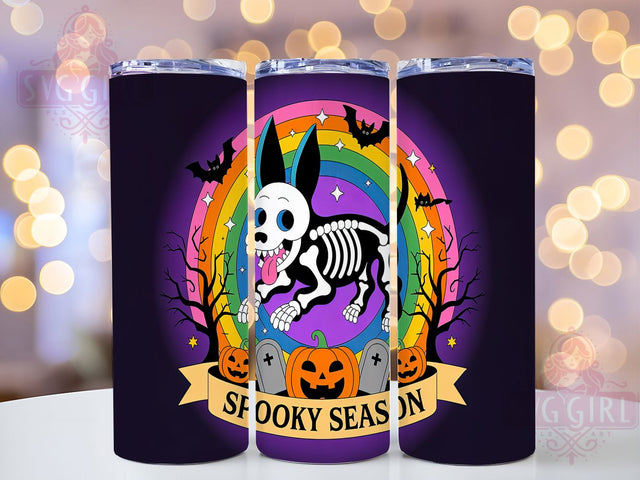 Funny Skeleton Dog Spooky Tumbler, Dog Skeleton Wrap, Spooky Season Mug, 20oz Sublimation, Halloween Dog Cup, Skeleton Dog Tumbler, Cute Spooky Wrap Sublimation SvggirlplusArt 