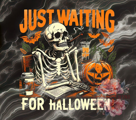 Funny Skeleton, Halloween Decor, Skeleton Clipart, Digital Download, Spooky Art, Halloween Humor, Waiting for Halloween, Cute Skeleton Design Sublimation Li Zamperini 