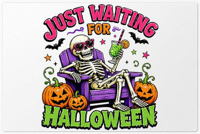 Funny Skeleton Halloween PNG | Just Waiting for Halloween Digital Download SVG BillahCrafts 
