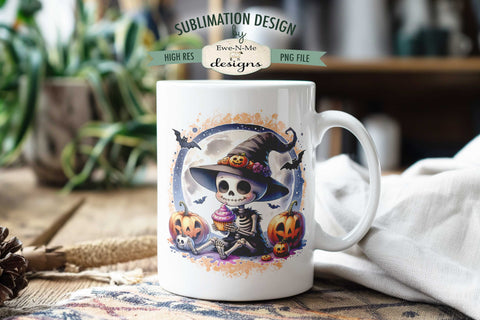Funny Skeleton Life Is Sweet 11 & 15 oz Mug Sublimation PNG Sublimation Ewe-N-Me Designs 