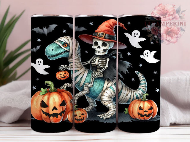 Funny Skeleton Riding Dinosaur 20oz Tumbler Wrap PNG, Halloween Pumpkin Tumbler Png, Straight & Tapered Tumbler Wrap, Instant Digital Download Sublimation Li Zamperini 
