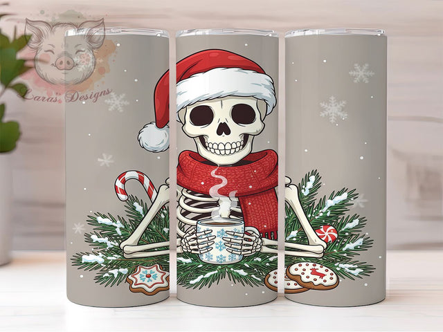 Funny Skeleton Santa Tumbler, Funny Christmas, Santa Claus Humor, Xmas Tumbler, 20Oz Wrap Design, Christmas Sublimation, Funny Holiday Art Sublimation Lara' s Designs 