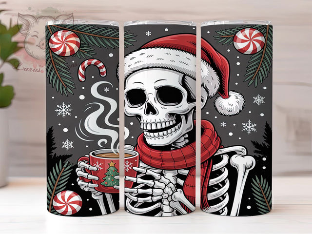 Funny Skeleton Santa Tumbler, Funny Christmas, Santa Claus Humor, Xmas Tumbler, 20Oz Wrap Design, Christmas Sublimation, Funny Holiday Art Sublimation Lara' s Designs 