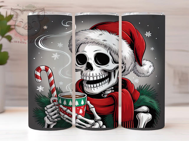 Funny Skeleton Santa Tumbler, Funny Christmas, Santa Claus Humor, Xmas Tumbler, 20Oz Wrap Design, Christmas Sublimation, Funny Holiday Art Sublimation Lara' s Designs 