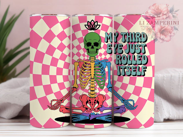 Funny Skeleton Snarky Yoga Tumbler Wrap, Sublimation Design, Funny Skeleton Wrap, Snarky Yoga Quote, Third Eye Humor, 20Oz Tumbler, Digital Download Sublimation Li Zamperini 