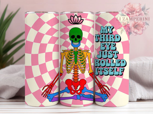 Funny Skeleton Snarky Yoga Tumbler Wrap, Sublimation Design, Funny Skeleton Wrap, Snarky Yoga Quote, Third Eye Humor, 20Oz Tumbler, Digital Download Sublimation Li Zamperini 
