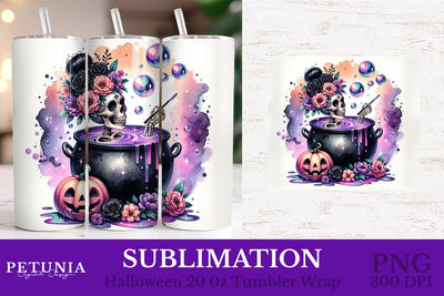 Funny Skeleton Sublimation | Halloween Tumbler Wrap Sublimation Petunia Digital Design 