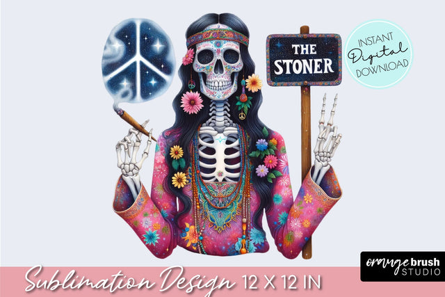 Funny Skeleton Sublimation, Snarky Skeleton PNG, Weed Quote Sublimation OrangeBrushStudio 