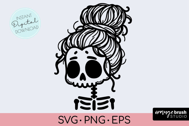 Funny Skeleton SVG, Halloween Mom Skull SVG file for Cricut SVG OrangeBrushStudio 