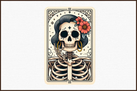Funny Skeleton Tarot Card Sublimation Sublimation designartist 