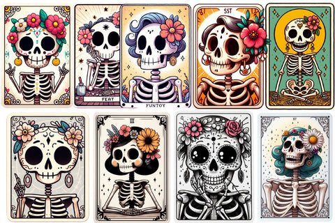 Funny Skeleton Tarot Card Sublimation Sublimation designartist 
